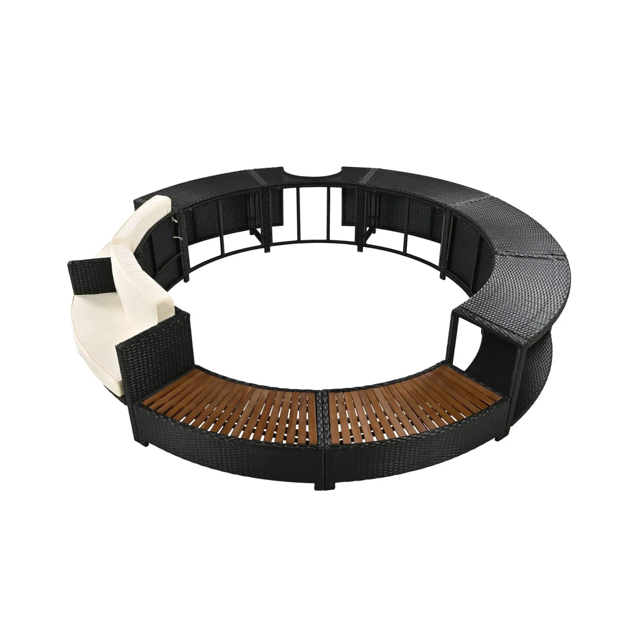 Alora Large Premium Surround Spa Patio Rattan Sofa Set With Storage Compartments And Cushions (SAK75629) by SAKSBY WHOLESALE