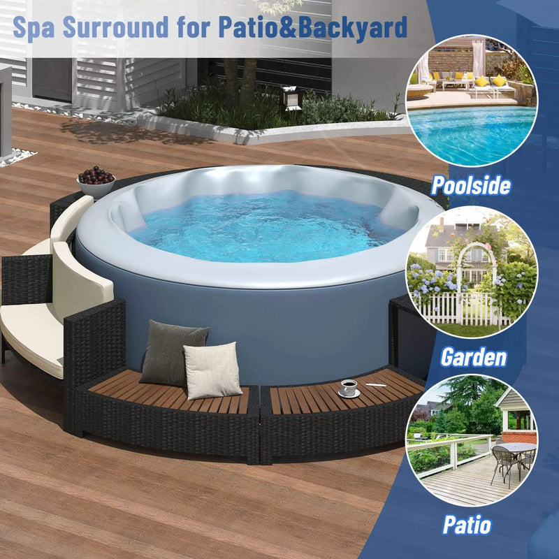 Alora Large Premium Surround Spa Patio Rattan Sofa Set With Storage Compartments And Cushions (SAK75629) by SAKSBY WHOLESALE