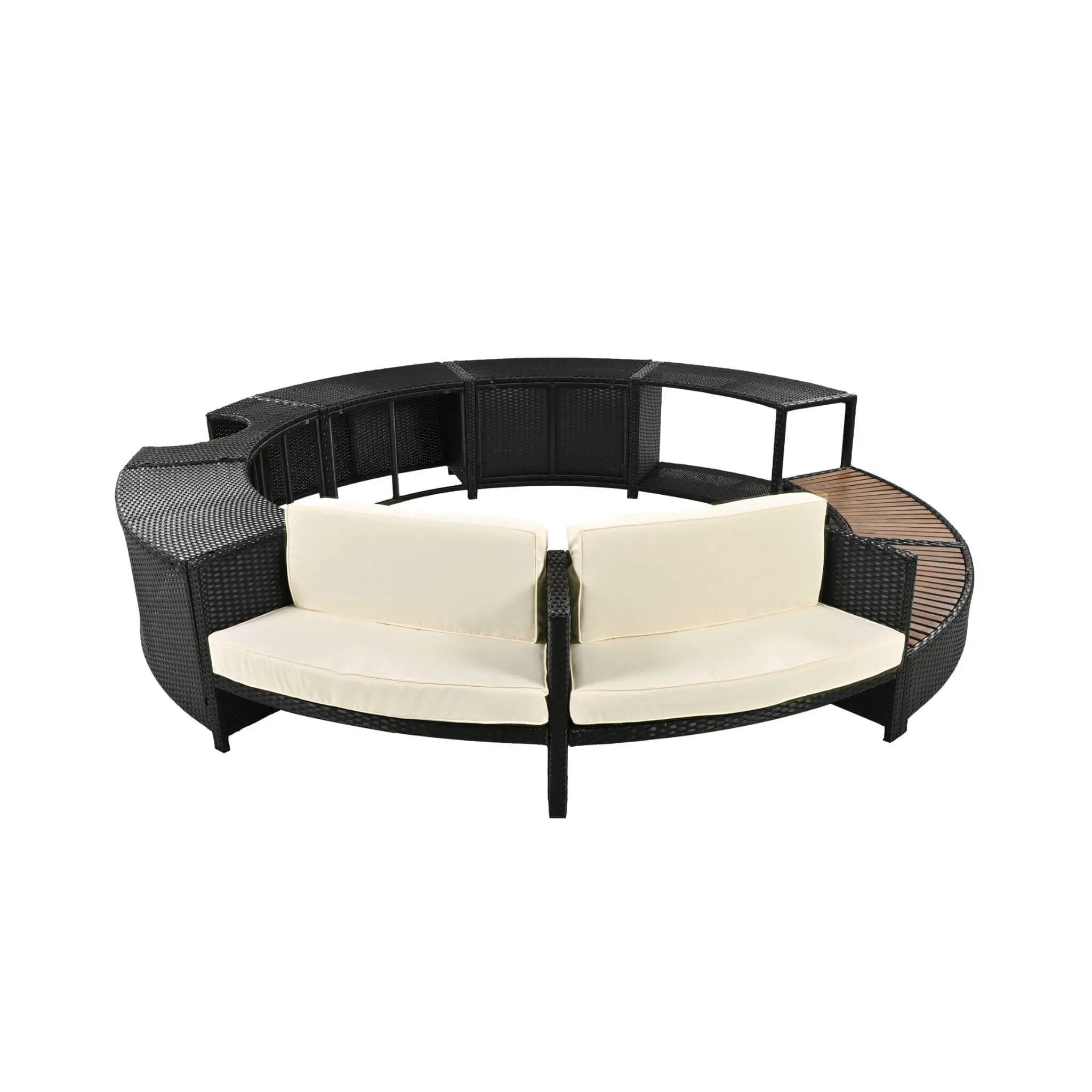 Alora Large Premium Surround Spa Patio Rattan Sofa Set With Storage Compartments And Cushions (SAK75629) by SAKSBY WHOLESALE