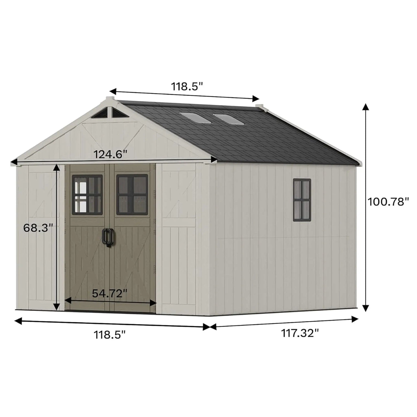 Alora Large Resin Outdoor Storage Shed With Floor, Windows, And Lockable Door (SAK98421) by SAKSBY WHOLESALE