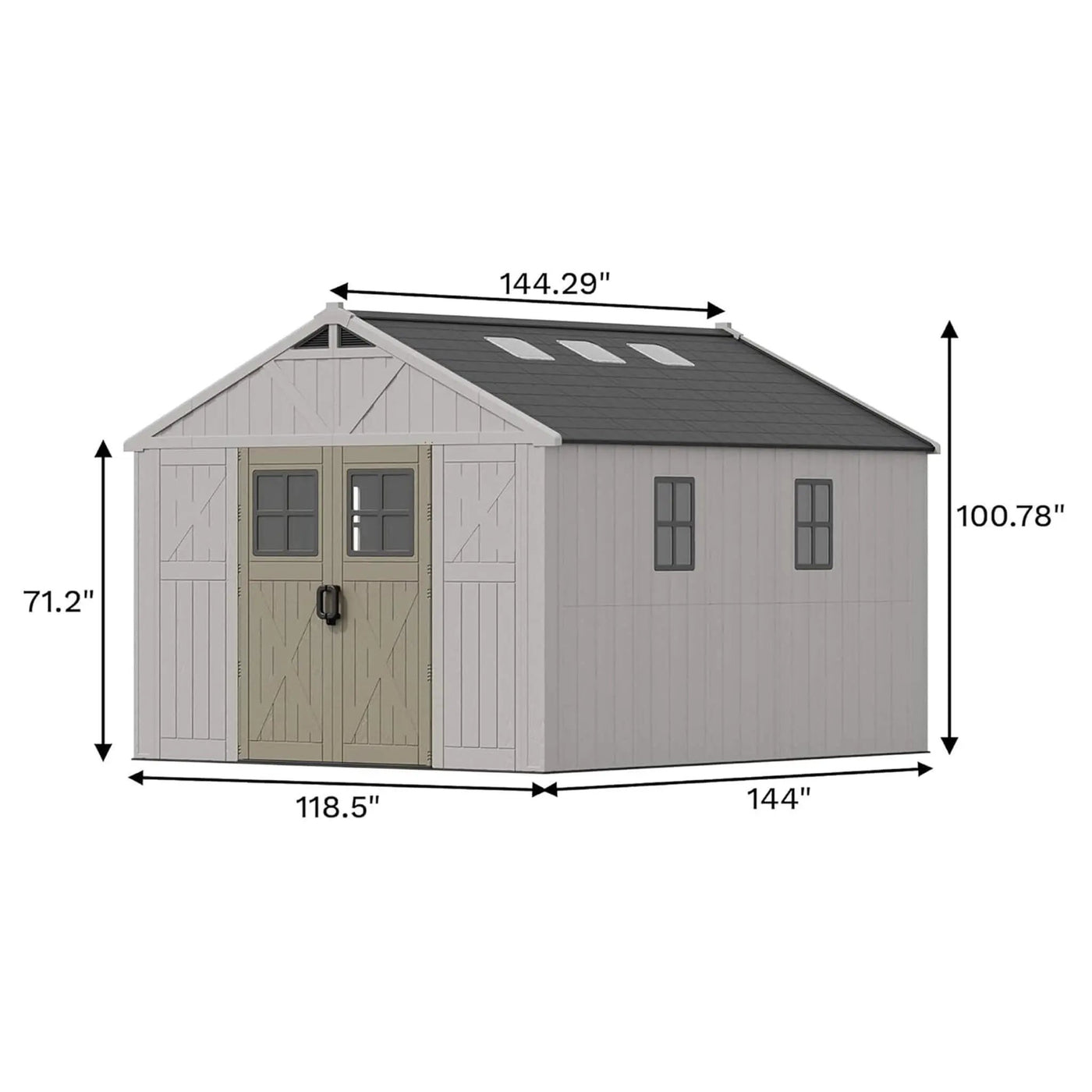 Alora Large Resin Outdoor Storage Shed With Floor, Windows, And Lockable Door (SAK98421) by SAKSBY WHOLESALE