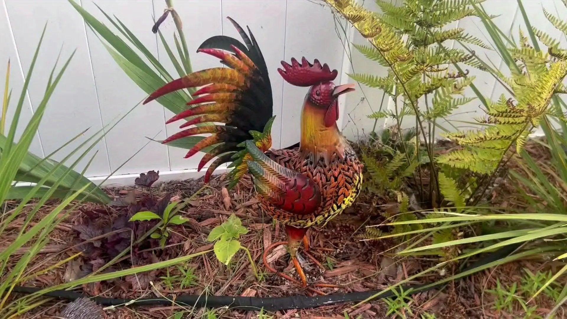 Large Rustic Metal Chicken Garden Stake for Outdoor Decor by House Of Avana