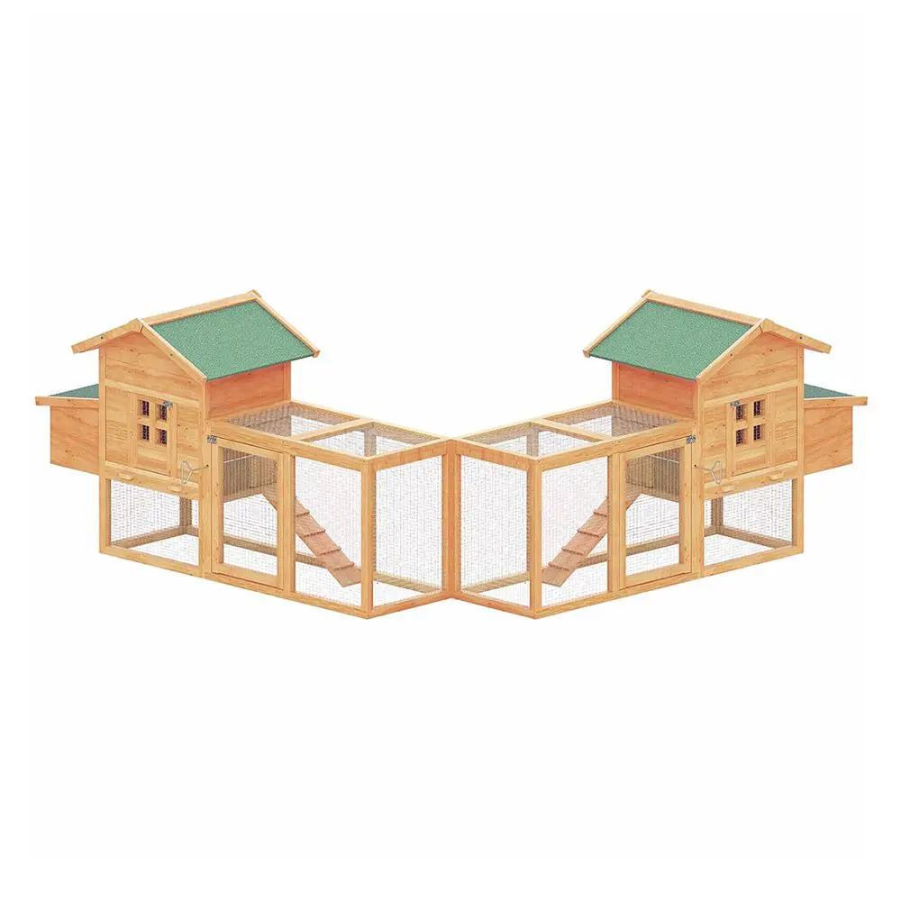 Large 160-Inch Wooden Backyard Hen Chicken Coop Enclosure W/ Nest Box & Run (SAK96451) by SAKSBY WHOLESALE