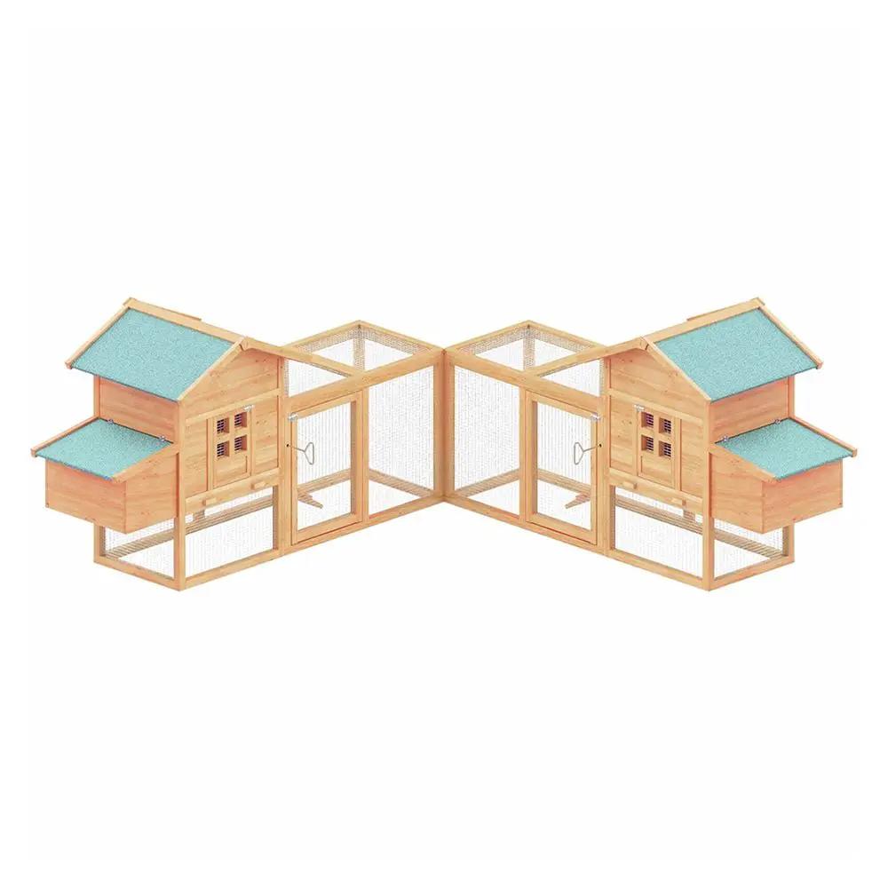 Large 160-Inch Wooden Backyard Hen Chicken Coop Enclosure W/ Nest Box & Run (SAK96451) by SAKSBY WHOLESALE