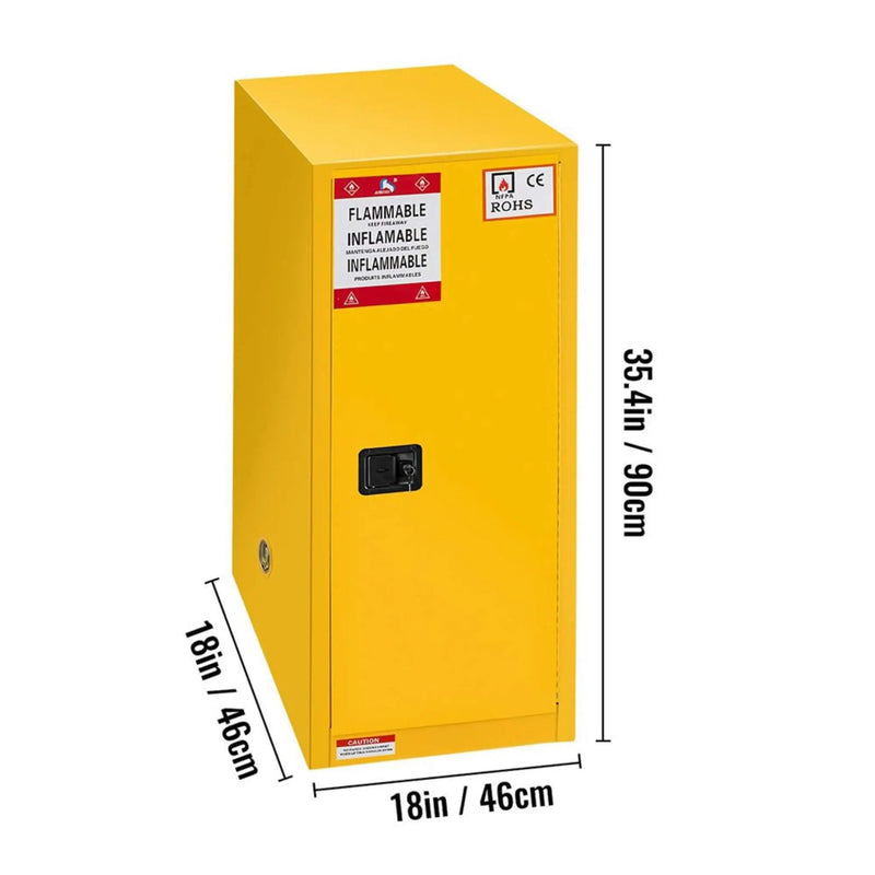Large Yellow 35-Inch Heavy-Duty Flammable Welded Fireproof Storage Cabinet (SAK52837) by SAKSBY WHOLESALE