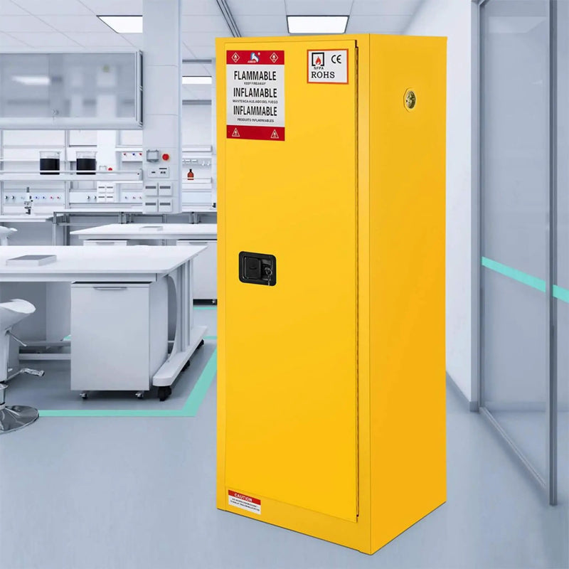 Large Yellow 35-Inch Heavy-Duty Flammable Welded Fireproof Storage Cabinet (SAK52837) by SAKSBY WHOLESALE