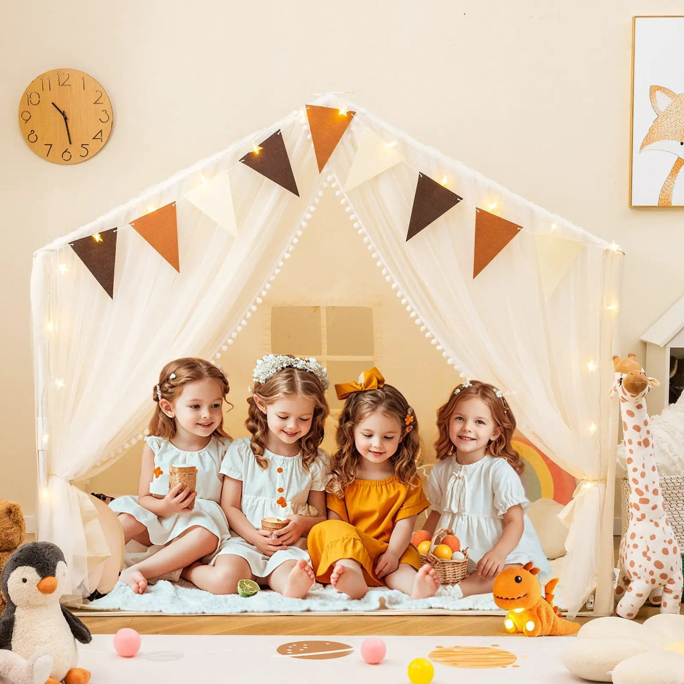 Large Toddler Playhouse Tent with Door Curtains Windows by DirectDeals