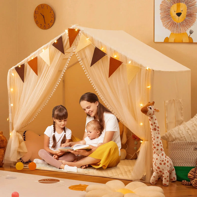 Large Toddler Playhouse Tent with Door Curtains Windows by DirectDeals