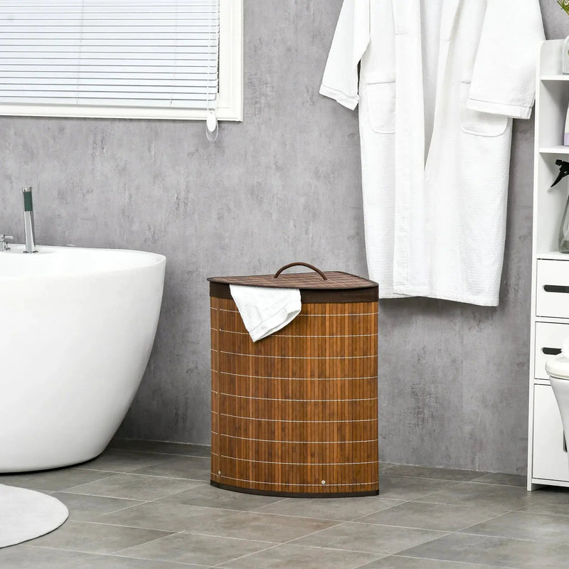 Laundry Basket - Removable Brown 38x38x57cm by House Of Avana