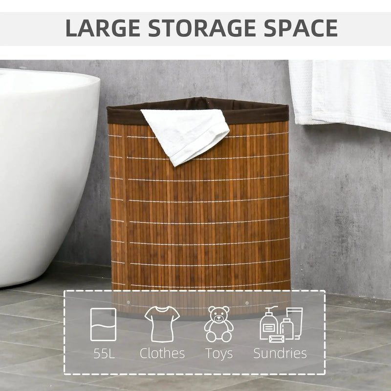 Laundry Basket - Removable Brown 38x38x57cm by House Of Avana