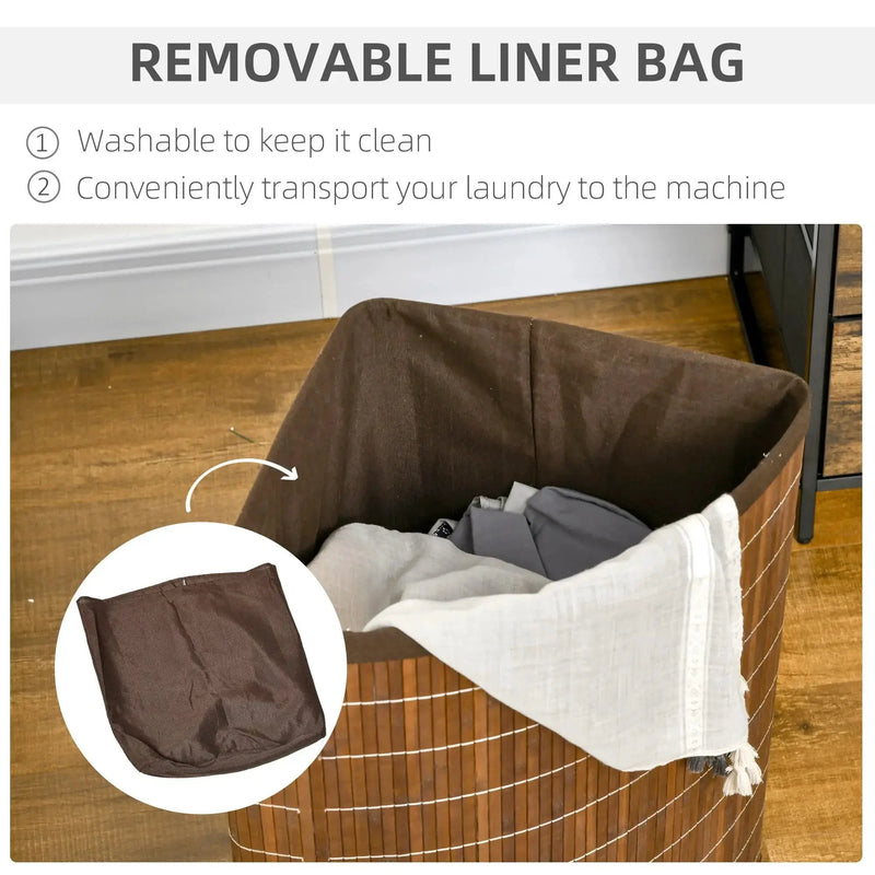 Laundry Basket - Removable Brown 38x38x57cm by House Of Avana