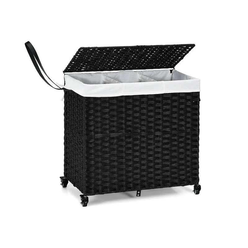 Laundry Hamper with Wheels and Lid by DirectDeals