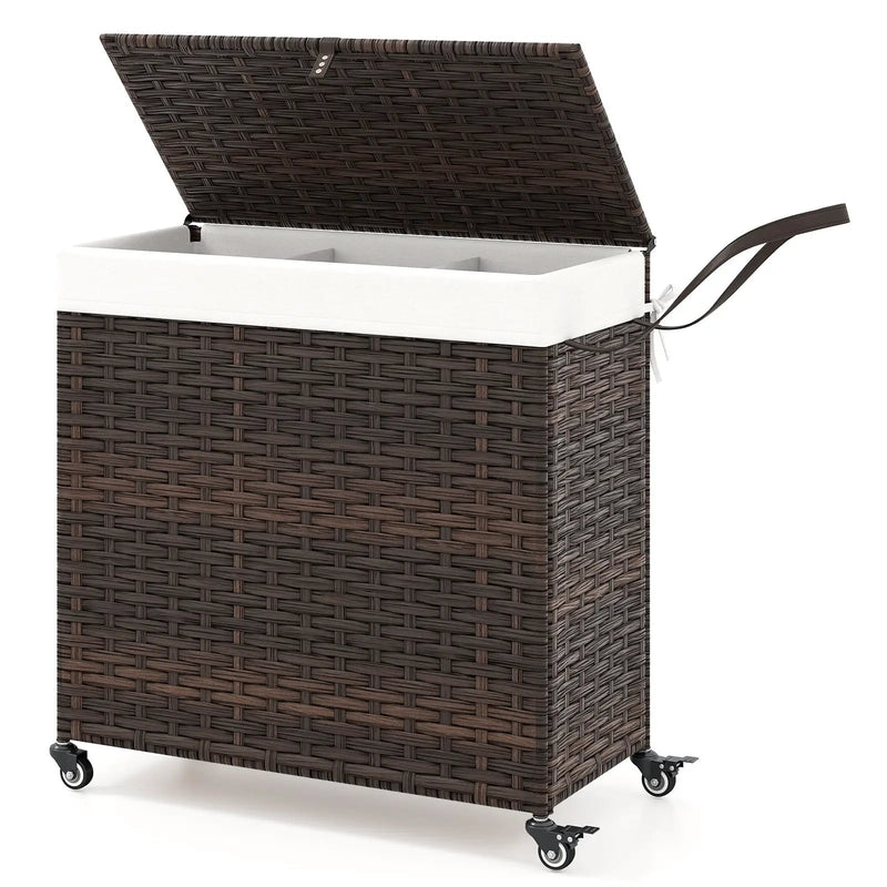 Laundry Hamper with Wheels and Lid by DirectDeals