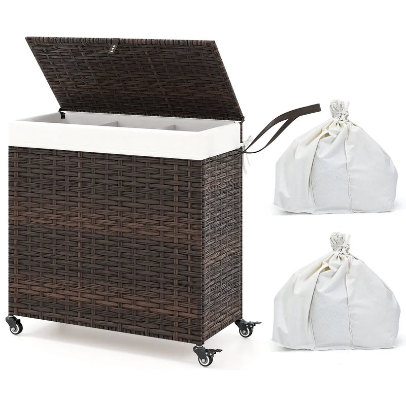 Laundry Hamper with Wheels and Lid by DirectDeals