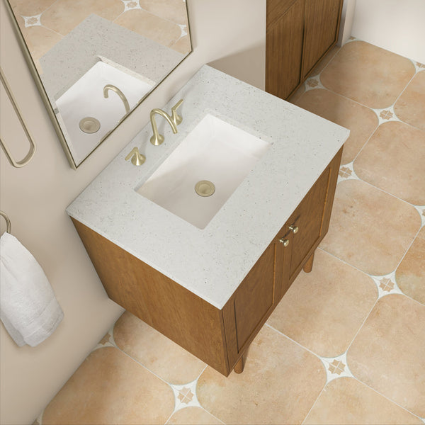 James Martin Laurent 30" Dual Mount Single Bathroom Vanity, Honey Oak