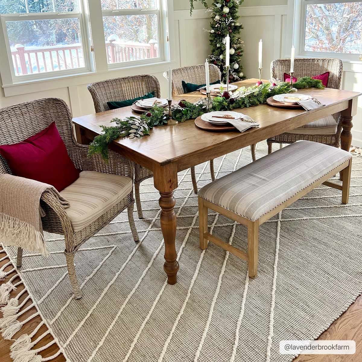 Marbletown Jute&Wool Blend Rug with Tassels - Clearance by Boutique Rugs