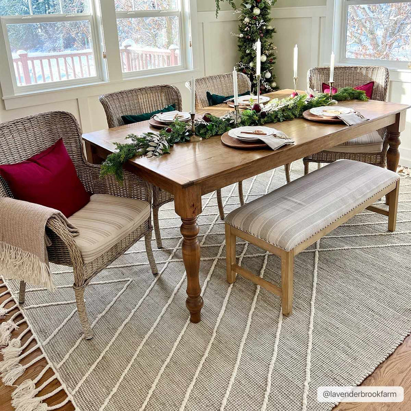 Marbletown Jute&Wool Blend Rug with Tassels - Clearance by Boutique Rugs