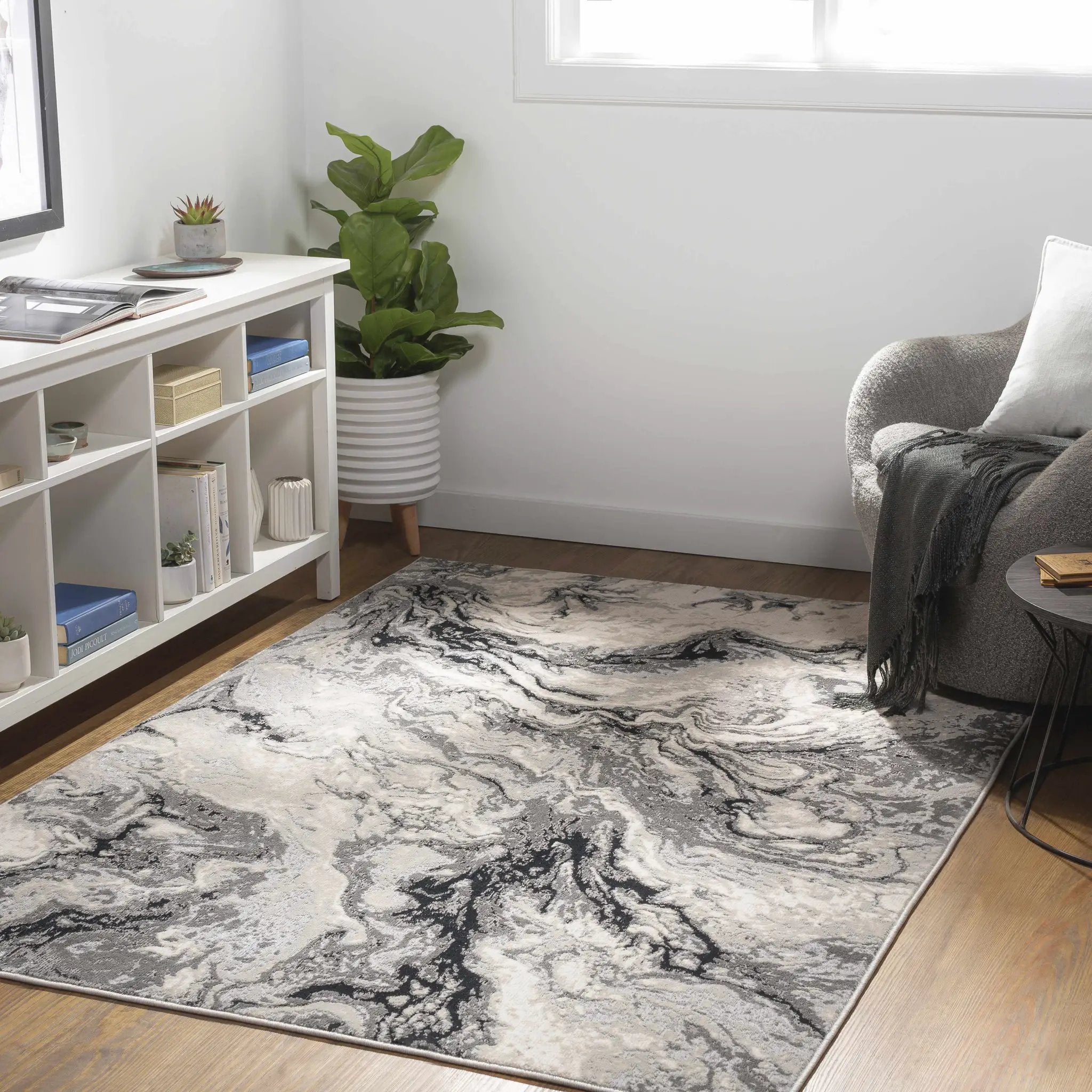 Lawigan Gray Marble Rug - Clearance by Boutique Rugs