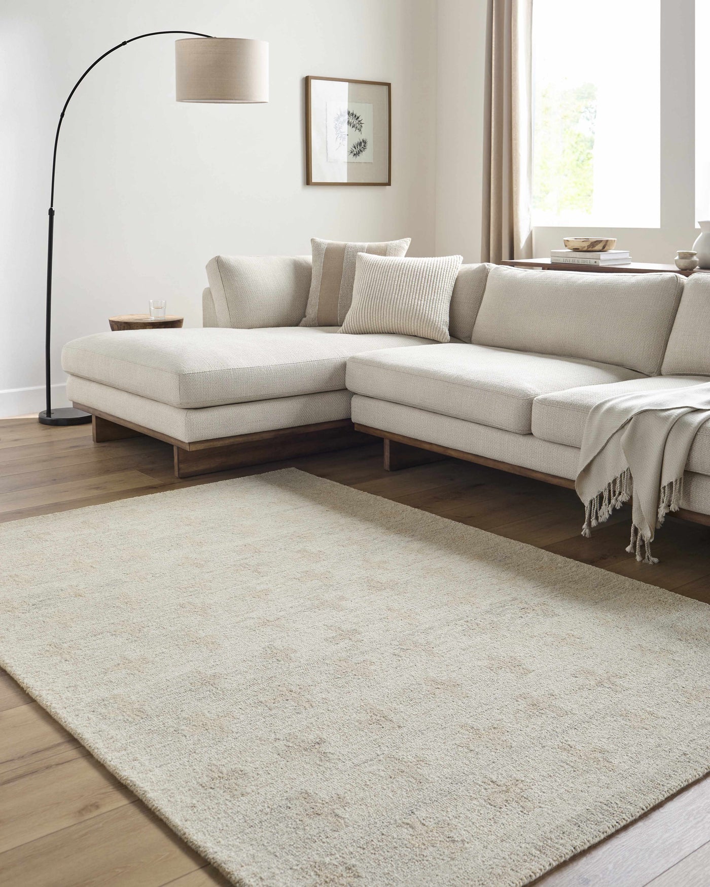 Lotta Peach Modern Wool Area Rug by Boutique Rugs