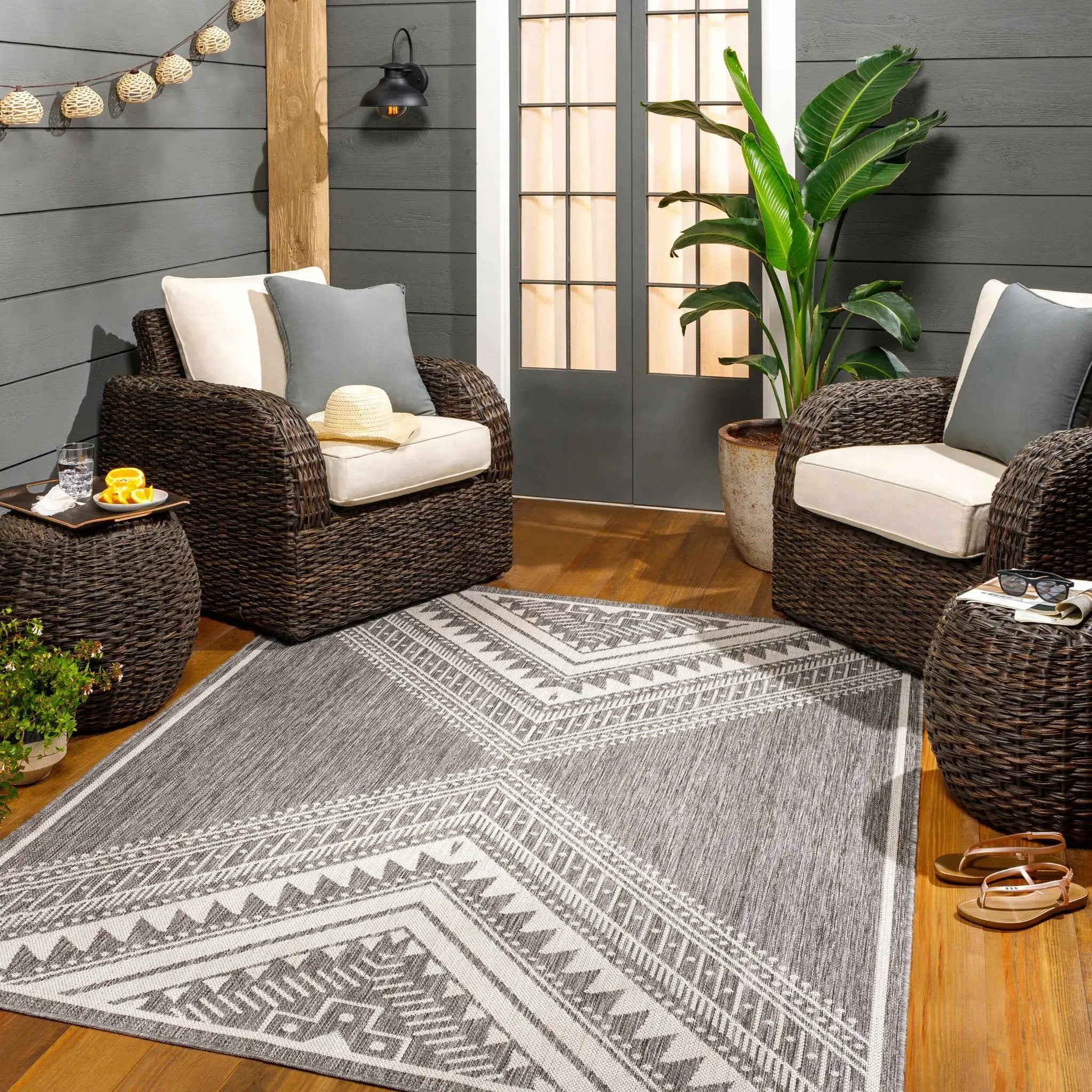 Deana Gray Outdoor Area Rug - Clearance by Boutique Rugs