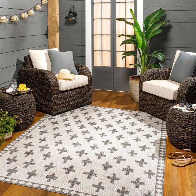 Kyna Gray Outdoor Area Rug - Clearance by Boutique Rugs