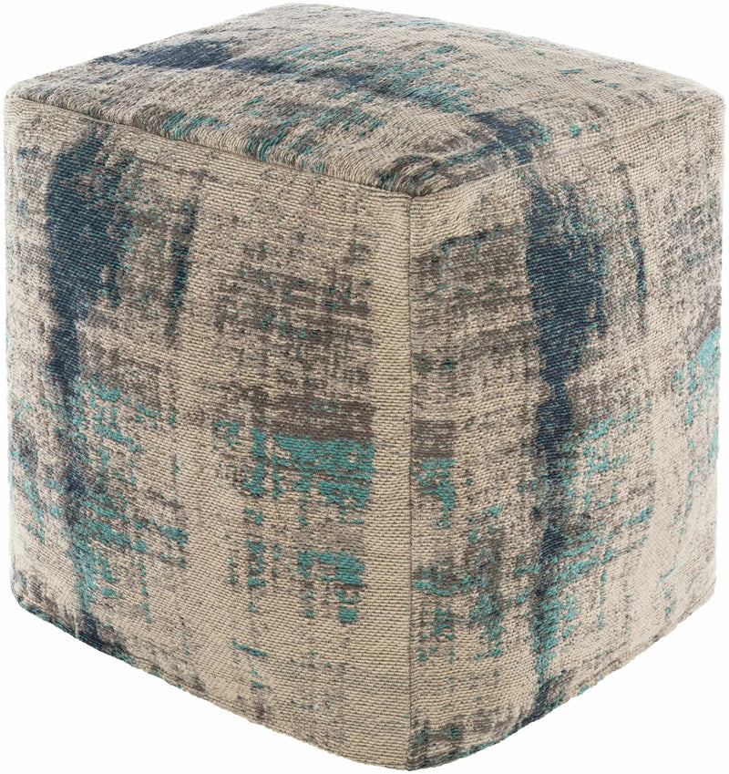 Albertville Knitted Gray Cotton Pouf by Boutique Rugs