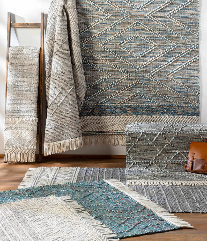 Cream Veruela Wool Blend Braided Tassel Area Rug - Clearance by Boutique Rugs