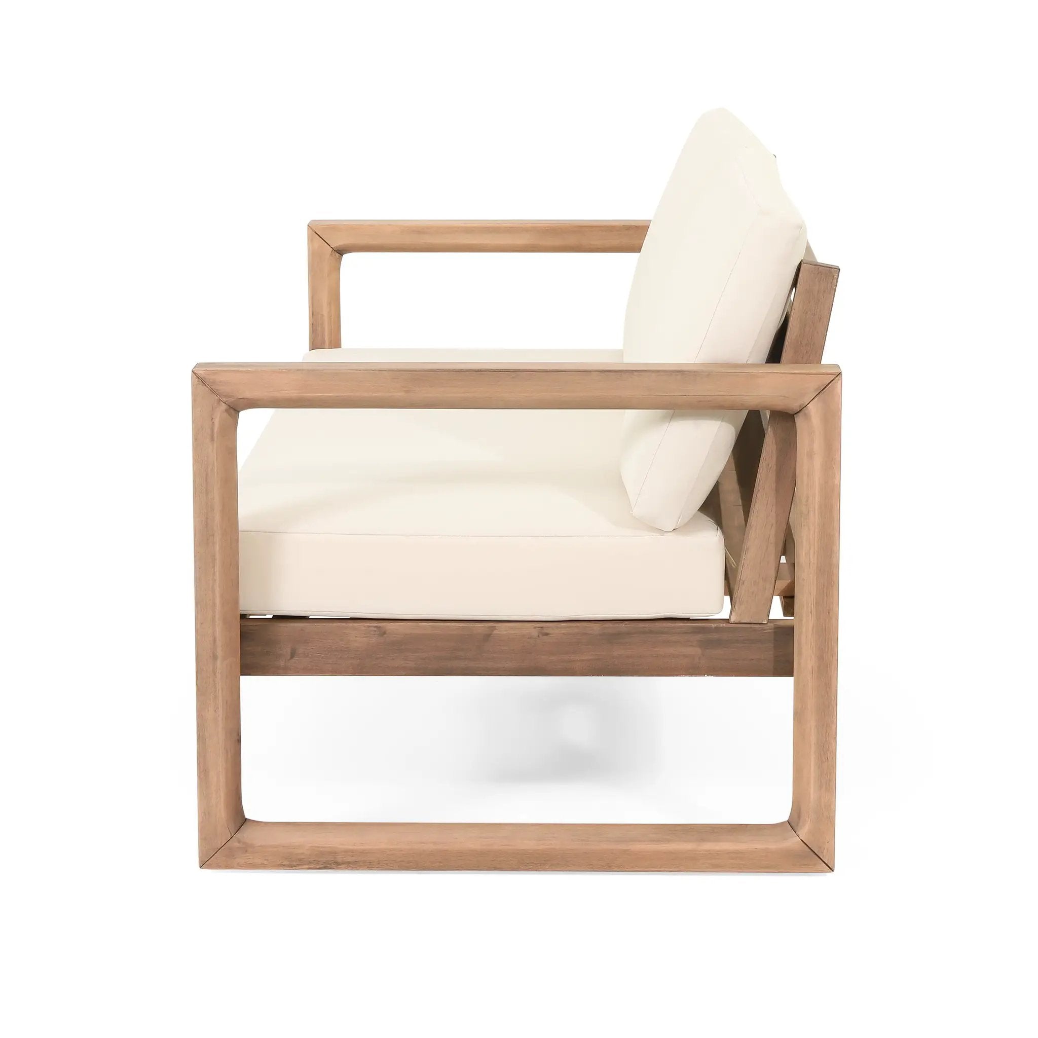 Outdoor Acacia Wood Loveseat and Coffee Table Set with Cushions by HouseOfZazla