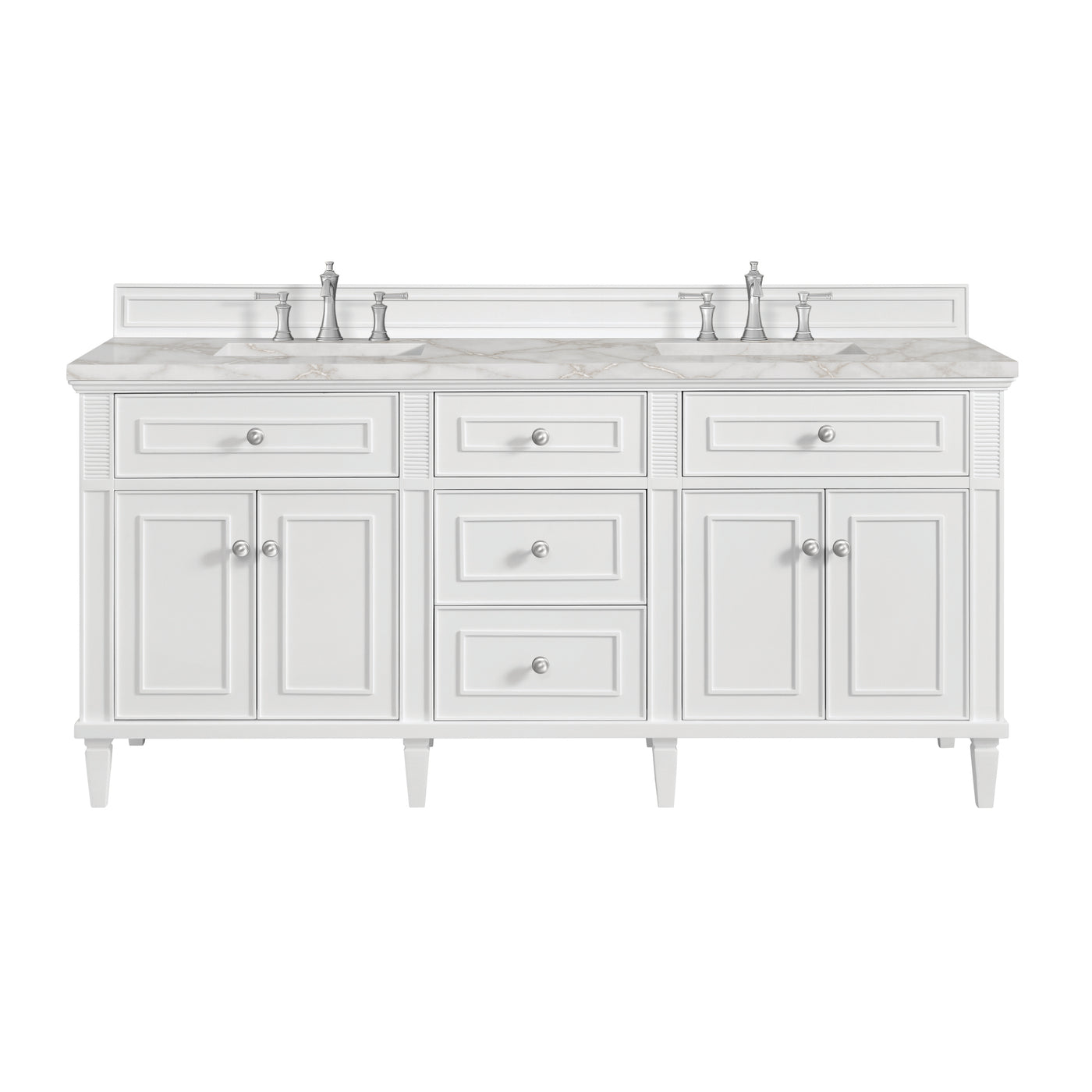James Martin Lorelai 72" Double Bathroom Vanity, Bright White by James Martin