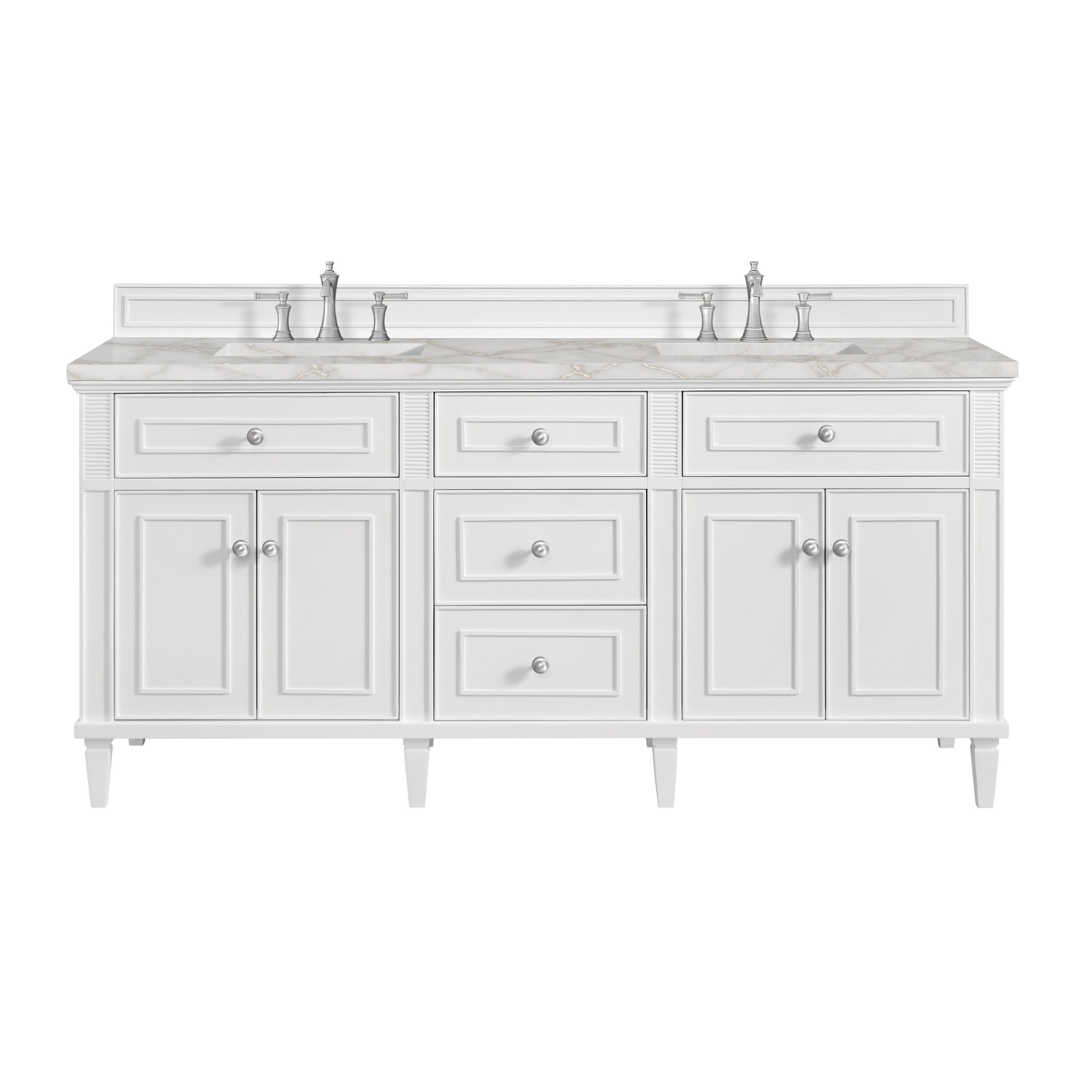 James Martin Lorelai 72" Double Bathroom Vanity, Bright White by James Martin