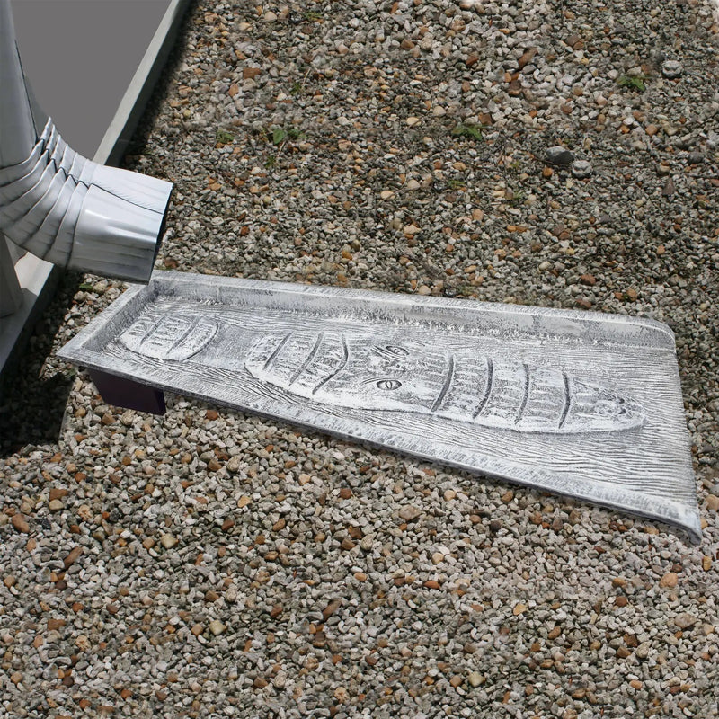 White Alligator 24-in Cast Aluminum Downspout Gutter Splash Block by Sharicks