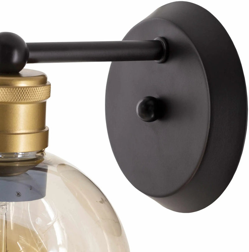 Leabrook Black Metal Wall Sconce by Boutique Rugs