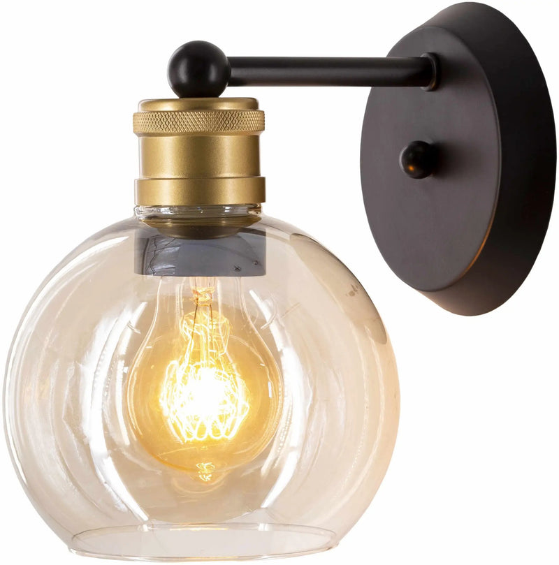 Leabrook Black Metal Wall Sconce by Boutique Rugs