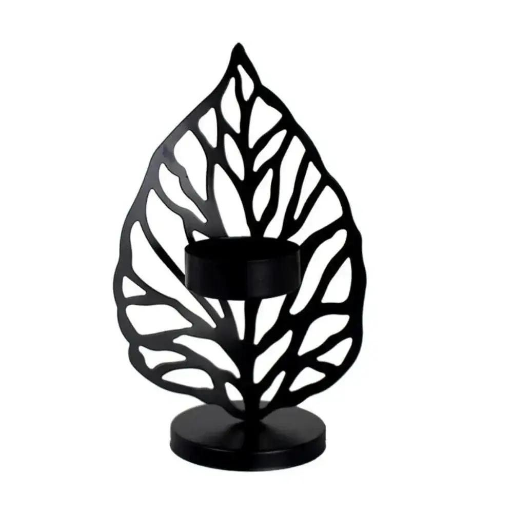 Leaf Metal Candle Holder Decorative by House Of Avana