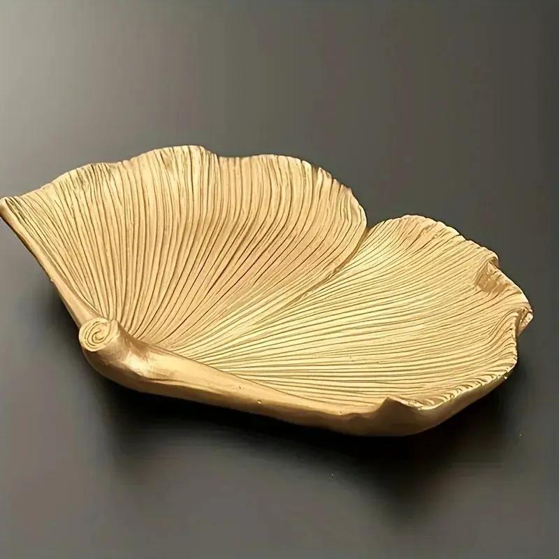 Leaf Resin Tray Compatible for Keys & Accessories - Elegant Nordic Style / Tabletop with Texture, Decorative Tray Suitable for Home, Entryway,, Christmas, Easter, Thanksgiving Decor by House Of Avana