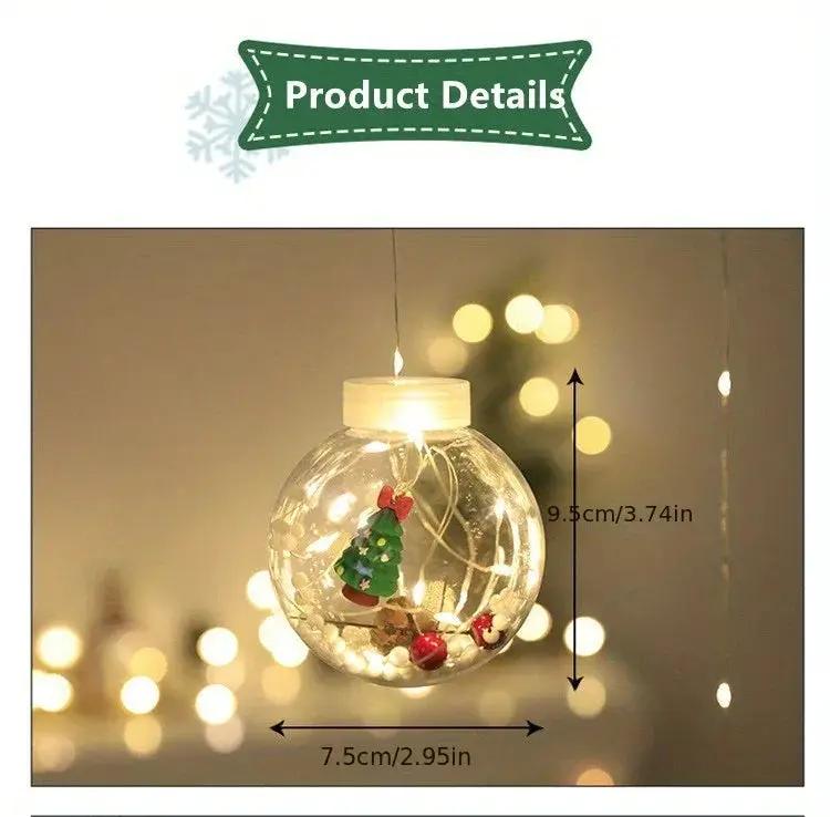 LED Christmas Curtain Lights with Copper Wire & Wishing Ball by House Of Avana