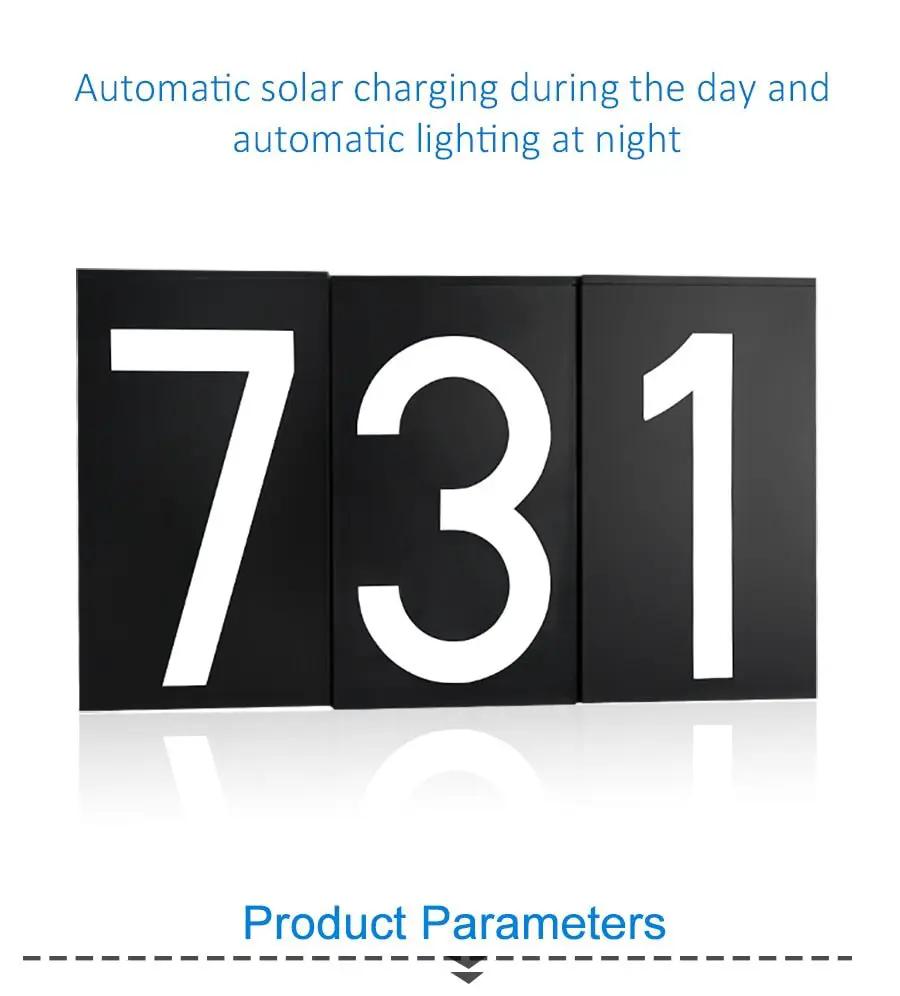 LED House Number Solar Power Digital Hotal Door Wall Solar Light Address Number Sign Lamp Custom Street Number Plaque by Outdoor Solar Outlet