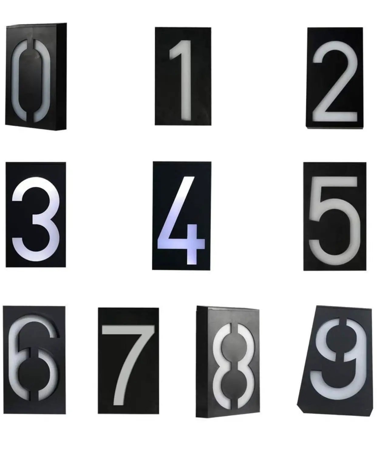 LED House Number Solar Power Digital Hotal Door Wall Solar Light Address Number Sign Lamp Custom Street Number Plaque by Outdoor Solar Outlet