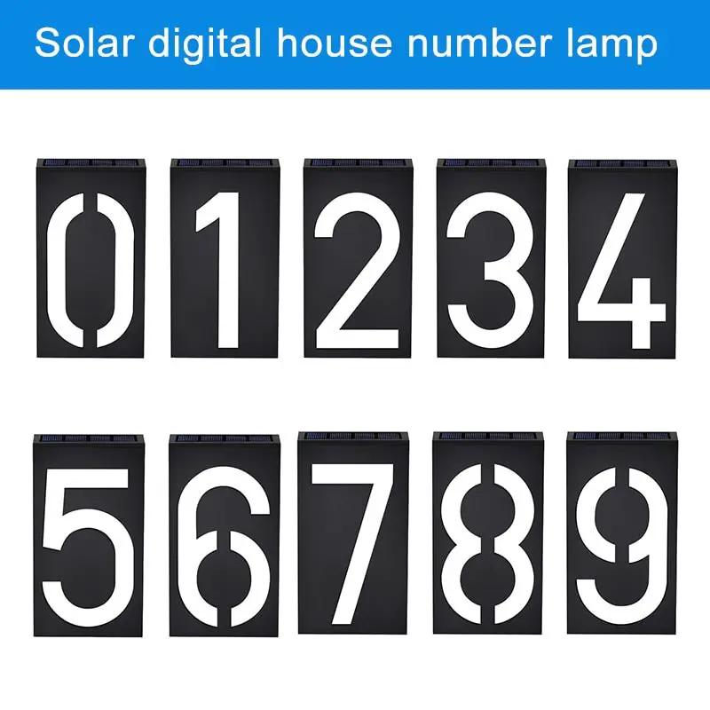 LED House Number Solar Power Digital Hotal Door Wall Solar Light Address Number Sign Lamp Custom Street Number Plaque by Outdoor Solar Outlet