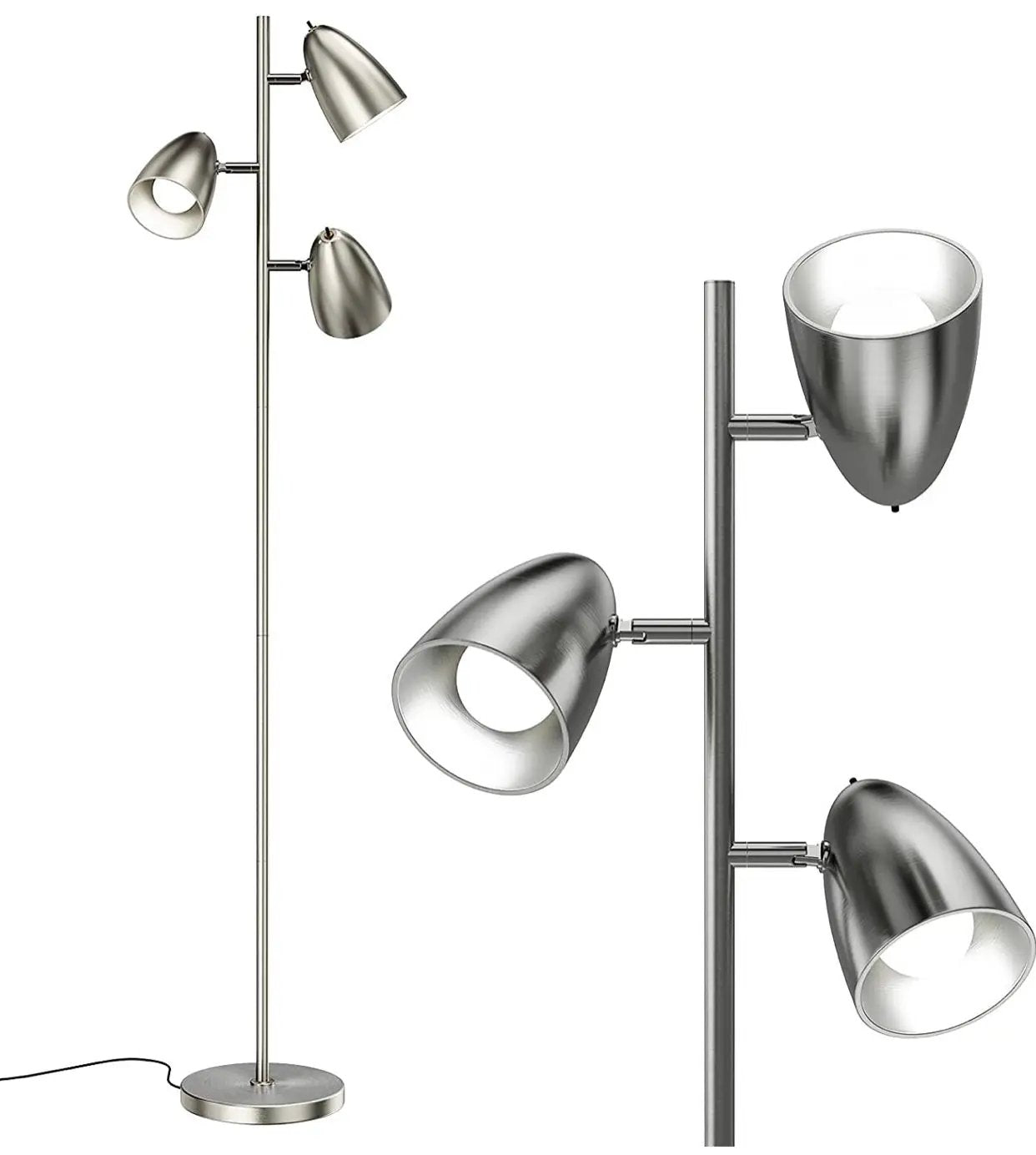 LED Reading and Floor Lamp - Standing Tall Pole Lamp with 3 LED Bulbs by Outdoor Solar Outlet
