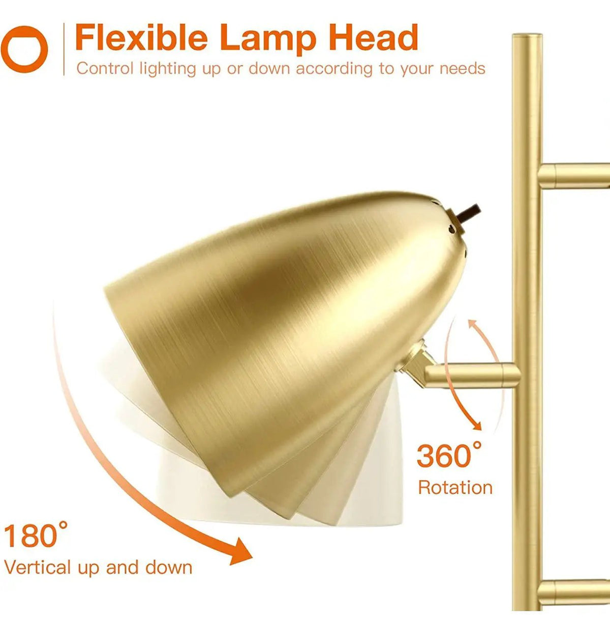 LED Reading and Floor Lamp - Standing Tall Pole Lamp with 3 LED Bulbs by Outdoor Solar Outlet