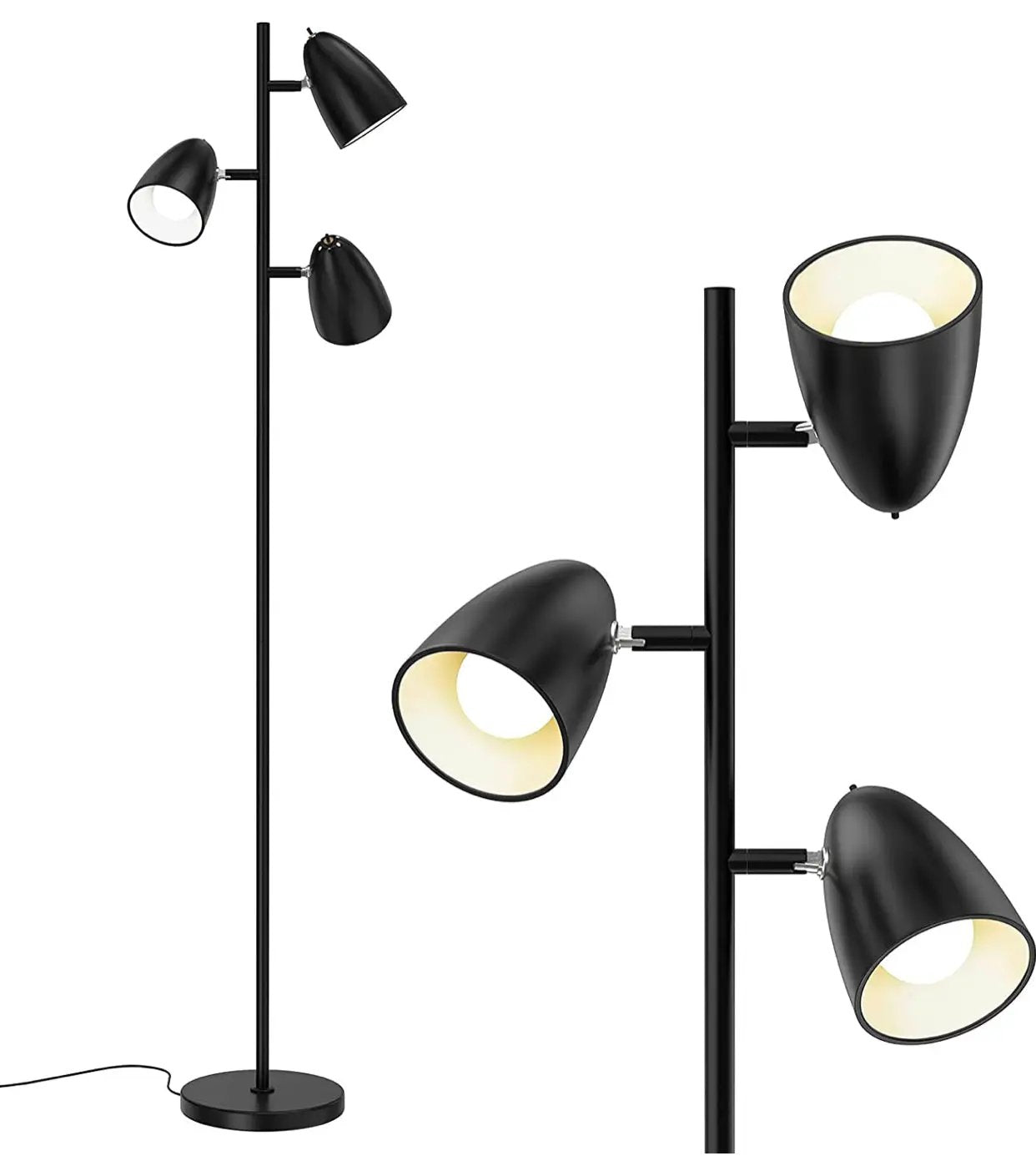 LED Reading and Floor Lamp - Standing Tall Pole Lamp with 3 LED Bulbs by Outdoor Solar Outlet