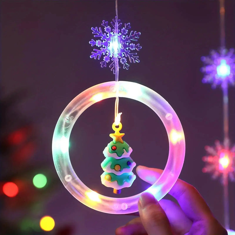 LED Window Curtain Lights with Snowflake, 3m USB Operated by House Of Avana