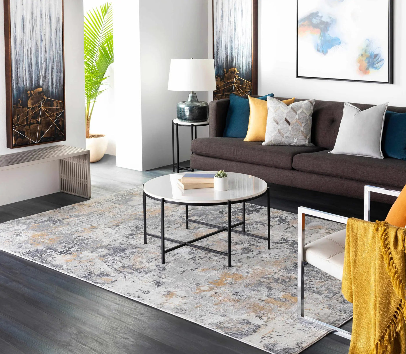 Lenzburg Faux Silk Abstract Rug by Boutique Rugs