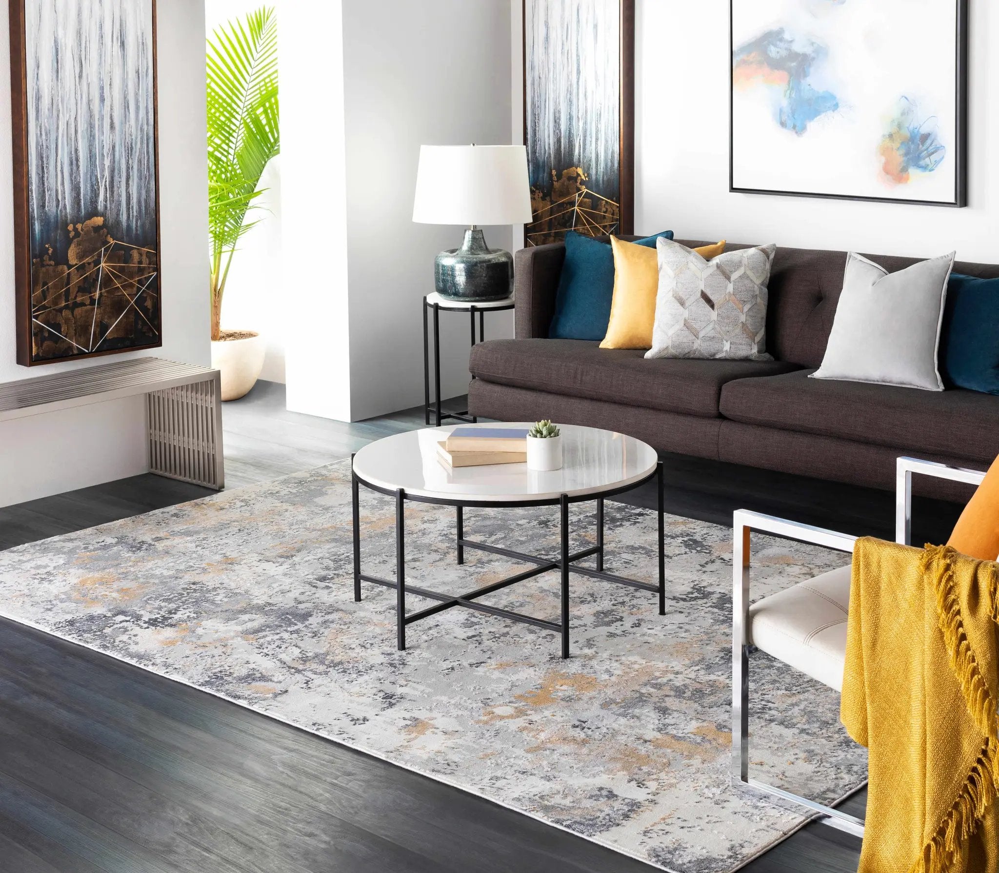 Lenzburg Faux Silk Abstract Rug by Boutique Rugs