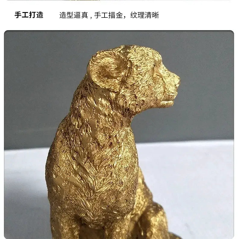 Gold Leopard Cheetah Statues for Modern Home Decor Lovers by House Of Avana
