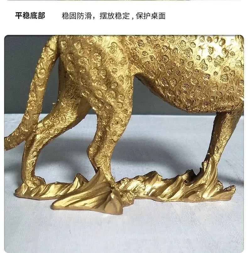 Gold Leopard Cheetah Statues for Modern Home Decor Lovers by House Of Avana