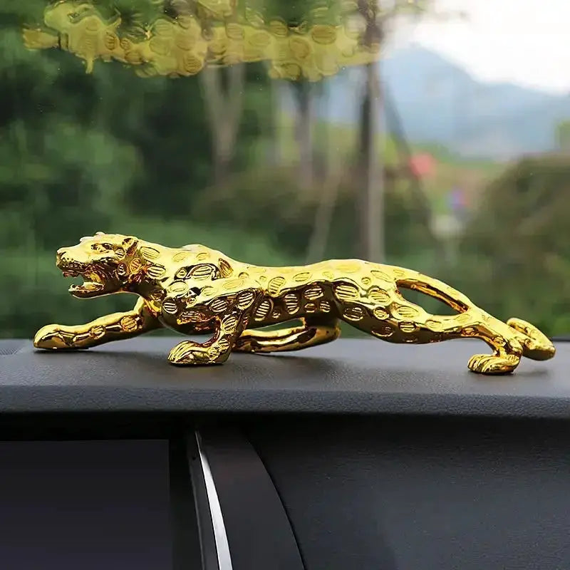 Luxury Running Leopard Car Dashboard Figurine for Home & Office Decor by House Of Avana