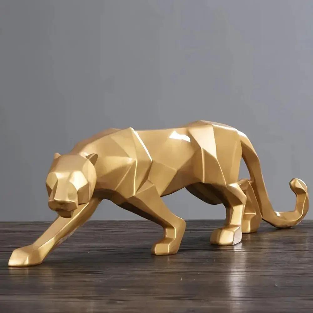 Leopard Sculpture - Handcrafted Modern Abstract Large by House Of Avana