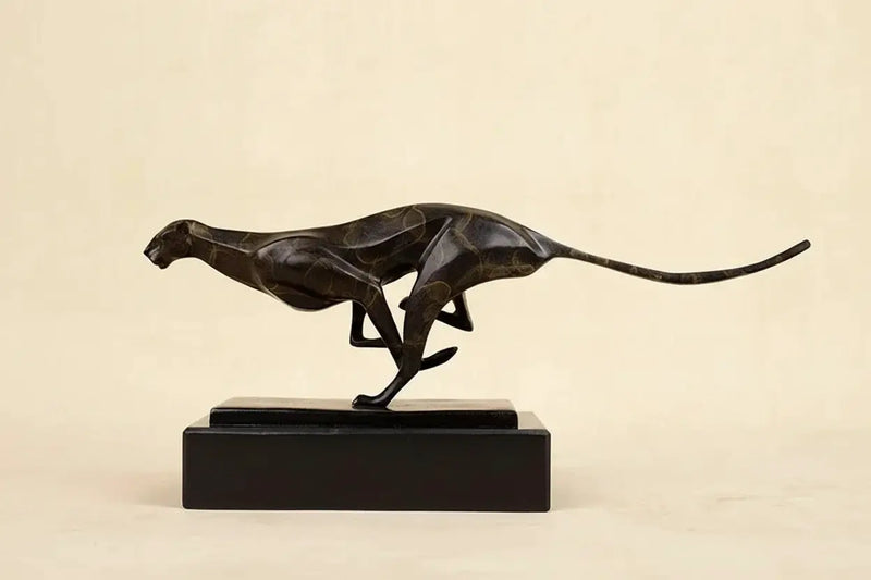 Modern Running Leopard Decorative Sculpture for Living Room Tabletop Decor by House Of Avana